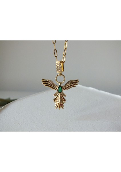 Çelik Gold Simurg Anka Kuşu Kolye fırsatları