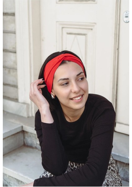 Kırmızı Çapraz Şık Bandana, Saç Bandanası, Saç Bandı Kadın Geniş Bandana Chic Buff modelleri