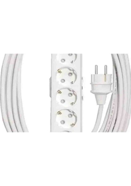 Multi-Let 6 Li 1.5 Hes Kablo (12 Ile 40Metre Arası) Anahtarlı Topraklı Çocuk Korumalı Uzatma ( 3X1.5 Hes Kablo Tam Bakır) Ttr Kablo Tseli Ho5Vv-F fiyatları