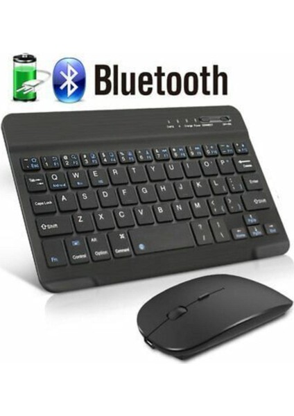 Byars-Tab M10 Hd 2.nesil TB-X306F Uyumlu Slim Şarjlı Bluetooth Klavye ve Mouse Seti Uyumlu Byarsbilişim