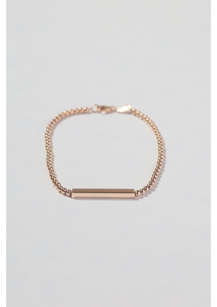 14 Ayar Altın Rosegold Plakalı Italya Bileklik modelleri