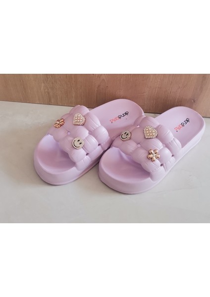 Akınal Bella Terlik Kadın Büzgü Model Taşlı PUDRA modelleri