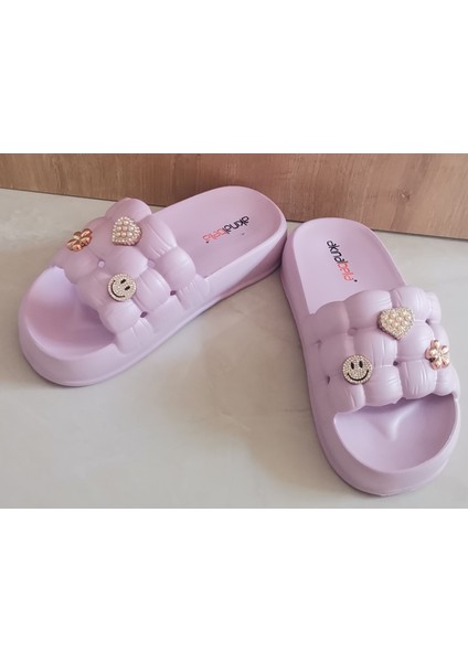 Akınal Bella Terlik Kadın Büzgü Model Taşlı PUDRA fırsatları