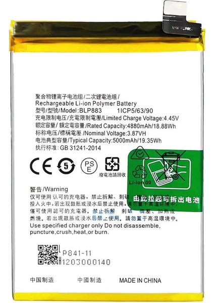 Realme 9 Ile Uyumlu Ithal Pil Batarya BLP883