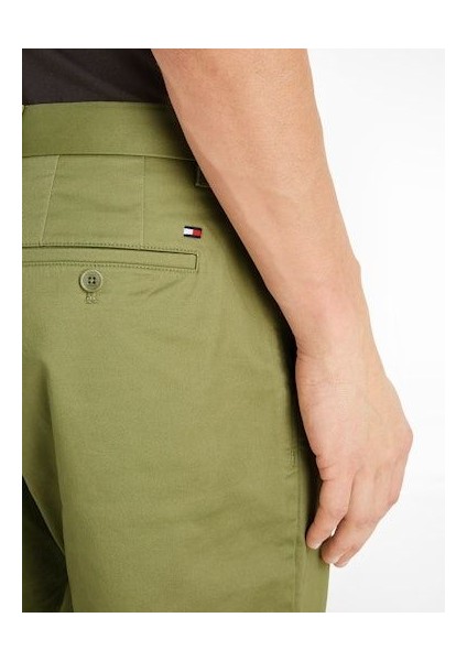 Erkek Marka Logolu Streç Pamuklu 1985 Kolleksiyonu Fermuar ve Düğme Kapamalı Iki Adet Açılı Yan Cepli Yeşil1 Kapri MW0MW23568-L9F fırsatları
