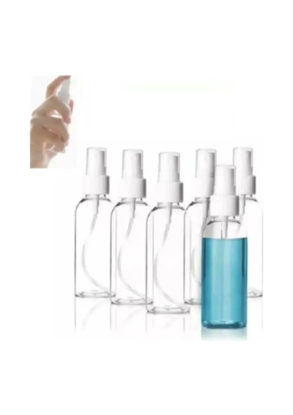 10 Adet 50 ml Fısfıs Sprey Kapaklı Seyahat Cep Çanta Dezenfektan Parfüm Şişesi 50ml