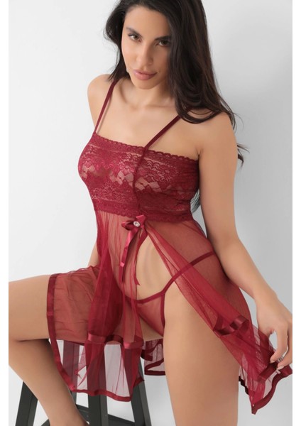 Miraxx Bordo Şifon Pileli GECELIK-835 fiyatları