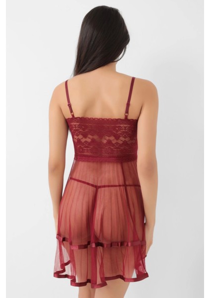 Miraxx Bordo Şifon Pileli GECELIK-835 fırsatları