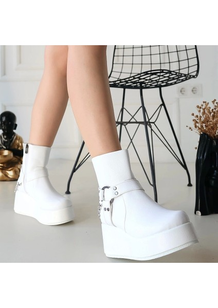 Goar Beyaz Cilt Dolgu Topuk Bot fırsatları