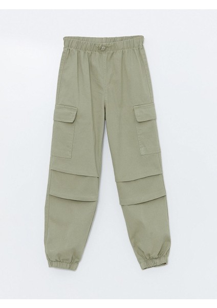 Beli Lastikli Kız Çocuk Kargo Jogger Pantolon