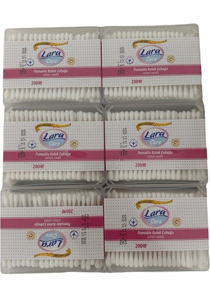 Care Pamuklu Kulak Çubuğu 200LU x 6 Paket - 1200 Adet