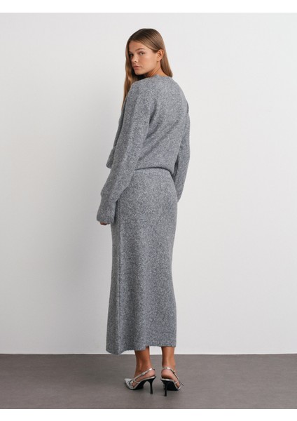 80115 Beli Lastikli Triko Etek-Füme M. fiyatları