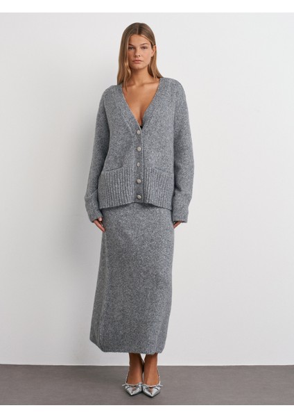 80115 Beli Lastikli Triko Etek-Füme M. modelleri