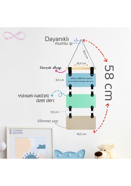 Besmele ve Ayyıldız Motifli, Aile Soyadı ile Kişisel Bir Kapı Süsü, Isme Özel Hoş Geldiniz Mesajı