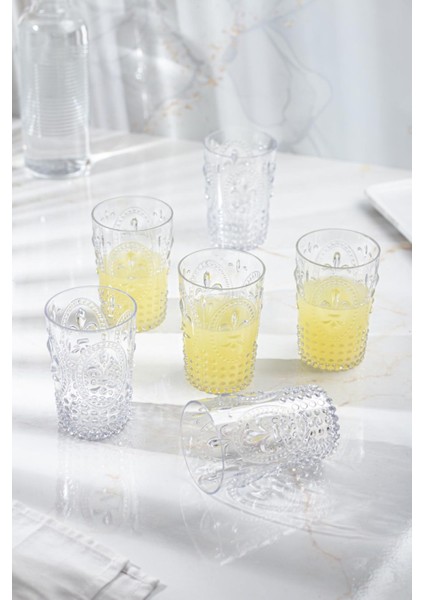 Akrilik Şeffaf 6'lı Kısa Bardak & Su Meşrubat Kahve Yanı Bardağı 400 ml ( Cam Değildir )