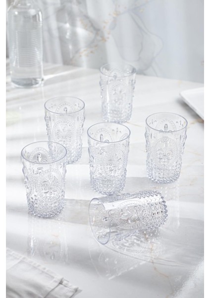 Akrilik Şeffaf 6'lı Kısa Bardak & Su Meşrubat Kahve Yanı Bardağı 400 ml ( Cam Değildir ) fırsatları