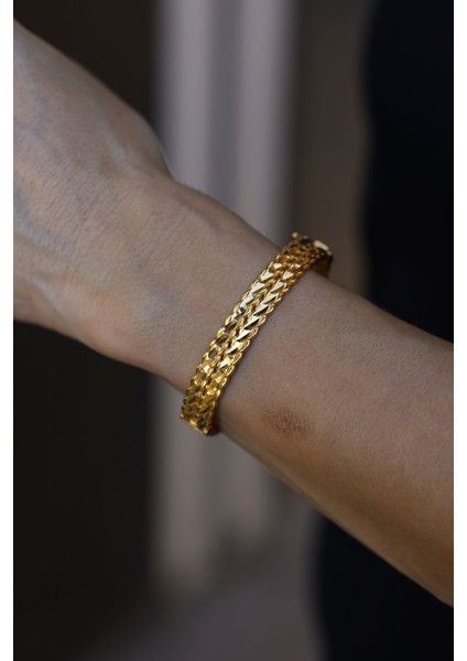 14 Ayar Altın 2 Sıra Üçlü Burgu Kelepçe