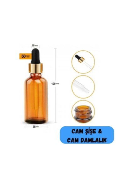 100 ml Amber Droper Cam Damlalıklı Kehribar Boş ŞIŞE(10ADET)