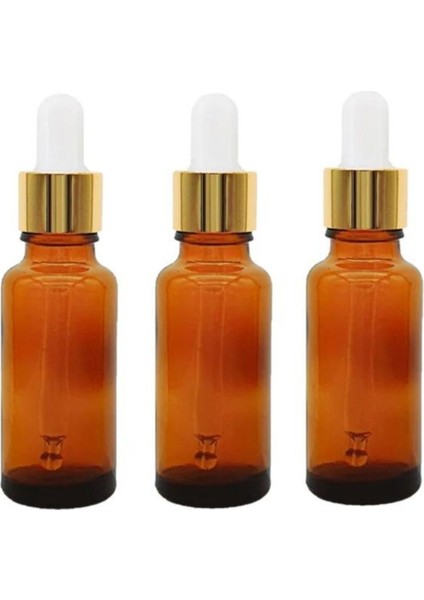 Altın/beyaz Cam Pipetli 30ML Amber Cam Şişeler 3 Adet
