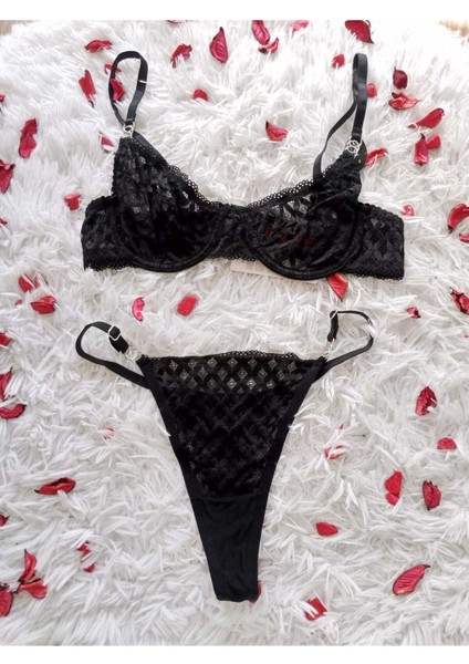 Arona Siyah Nude Dantelli Bralet