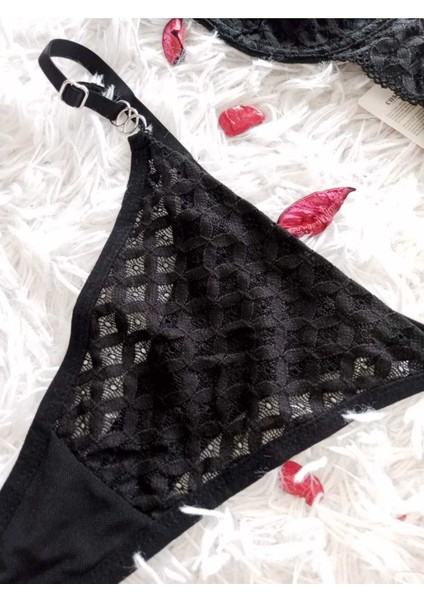 Arona Siyah Nude Dantelli Bralet