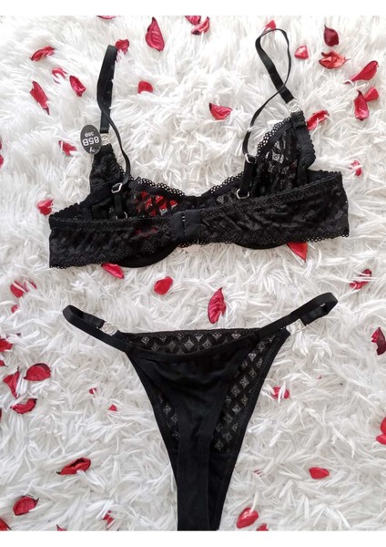 Arona Siyah Nude Dantelli Bralet