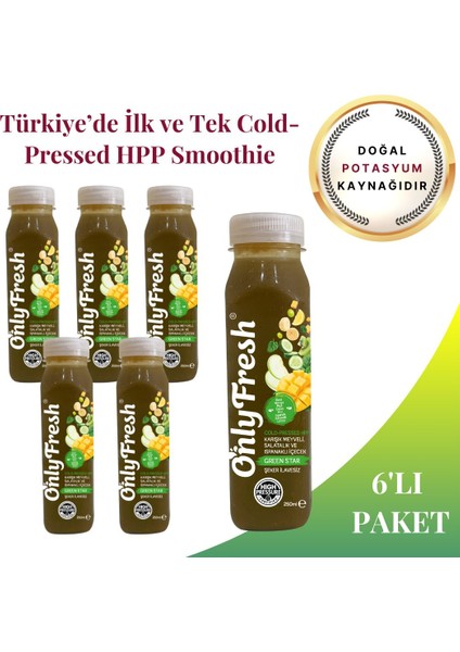 Smoothie Mango Kivi Elma Muz Üzüm Ispanak Salatalık Limon Taze Soğuk Sıkım 250ml x 6 adet