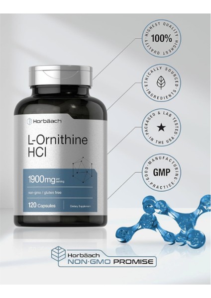 L Ornithine Hcl 1900 mg 120 Quick Release Capsul