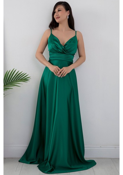 Saten Askılı Elbise 13384