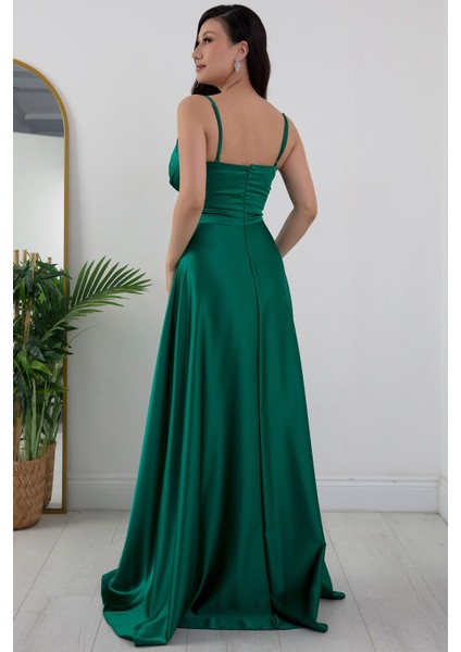 Saten Askılı Elbise 13384