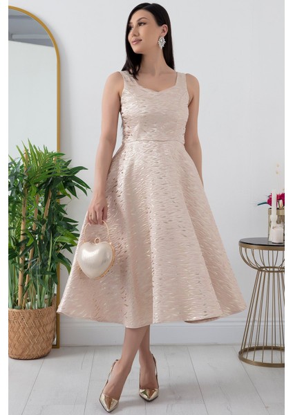 Simli Kalın Askılı Elbise 13409