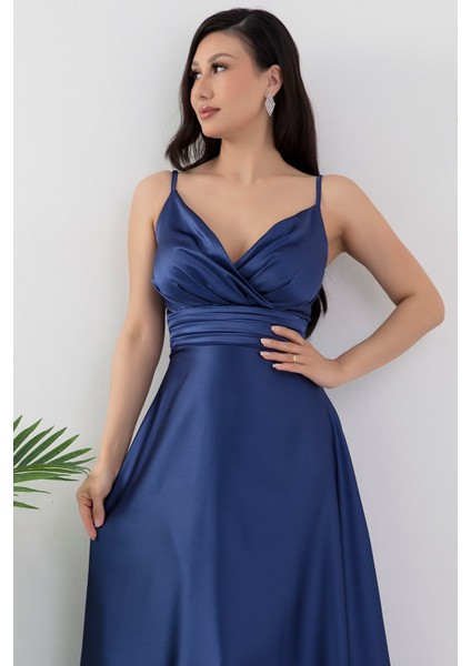 Saten Askılı Elbise 13384
