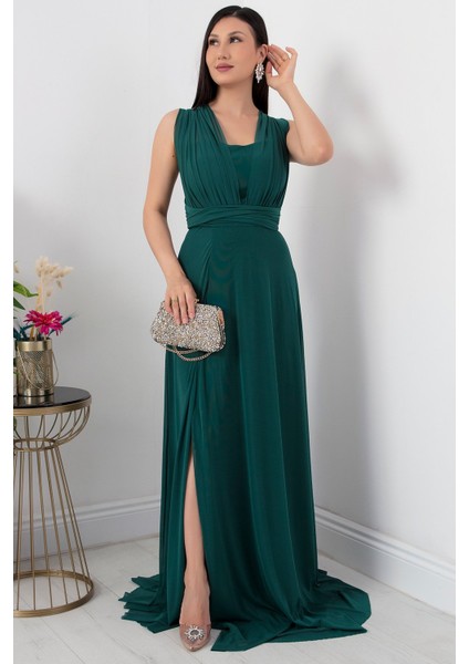 Straplez Boyundan Bağlamalı Tül Elbise 13426 fırsatları