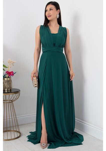 Straplez Boyundan Bağlamalı Tül Elbise 13426 indirimleri