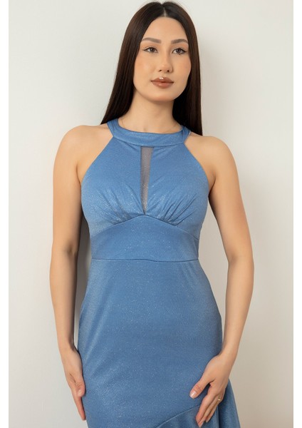 C Yaka Simli Etek Ucu Detaylı Elbise 13423 fiyatları