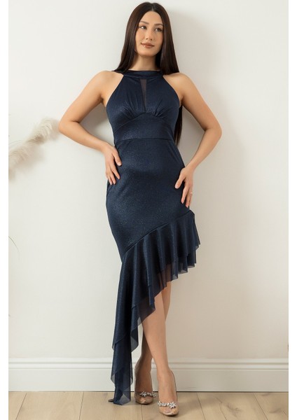 C Yaka Simli Etek Ucu Detaylı Elbise 13423 fırsatları