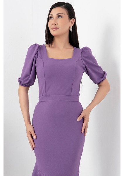 Karpuz Kol Etek Ucu Volanlı Kısa Elbise 13422 fiyatları