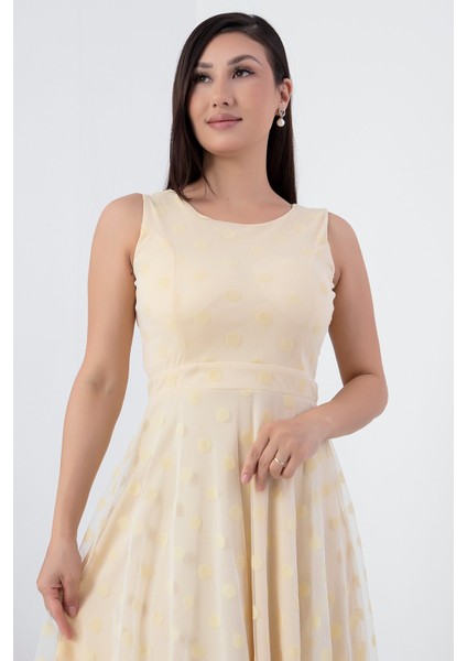 Sıfır Kol Yuvarlak Yaka Elbise 13403 fiyatları