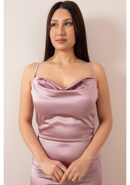 Saten Askılı Kalem Elbise 13387 fiyatları