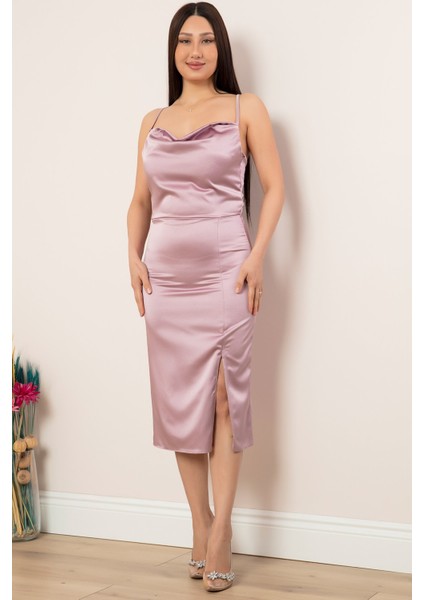 Saten Askılı Kalem Elbise 13387 indirimleri