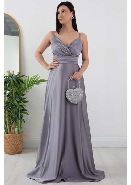 Saten Askılı Elbise 13384 modelleri