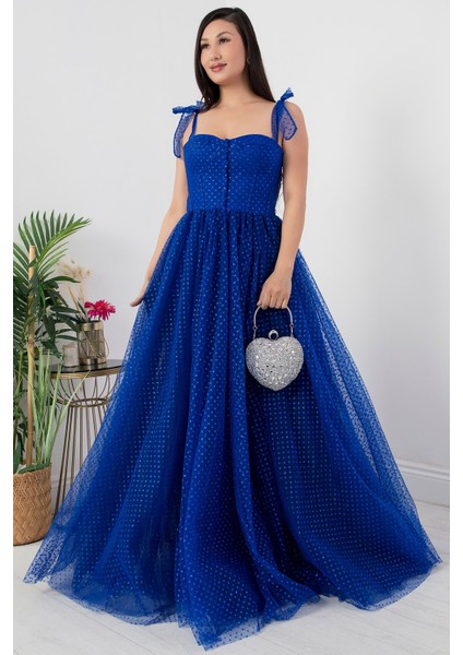 Askılı Simli Tül Elbise ECR5331 fırsatları