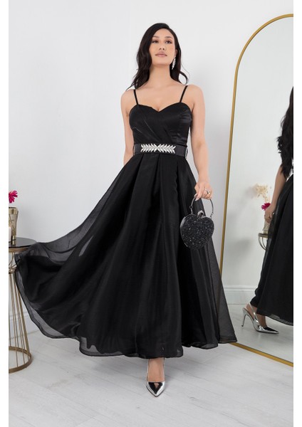 Askılı Midi Tül Elbise DNS1540