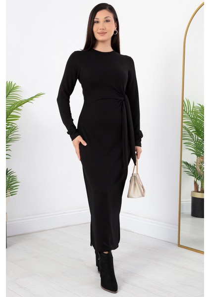 Yandan Bağlamalı Yırtmaçlı Model Elbise DKS1136 fiyatları