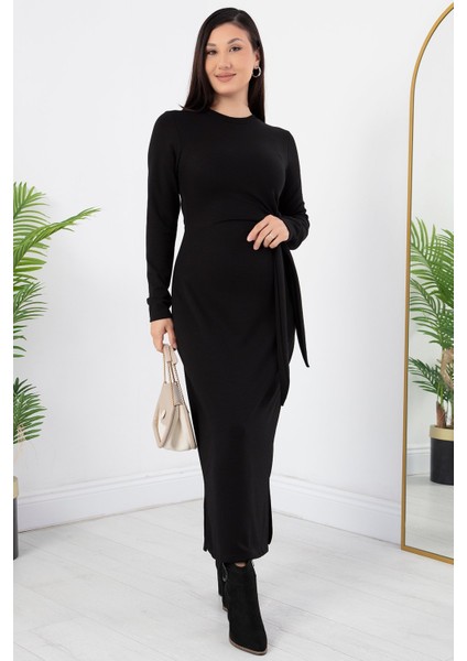 Yandan Bağlamalı Yırtmaçlı Model Elbise DKS1136 modelleri