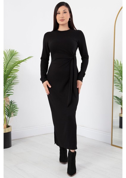 Yandan Bağlamalı Yırtmaçlı Model Elbise DKS1136 indirimleri