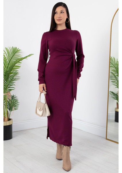 Yandan Bağlamalı Yırtmaçlı Model Elbise DKS1136 fırsatları