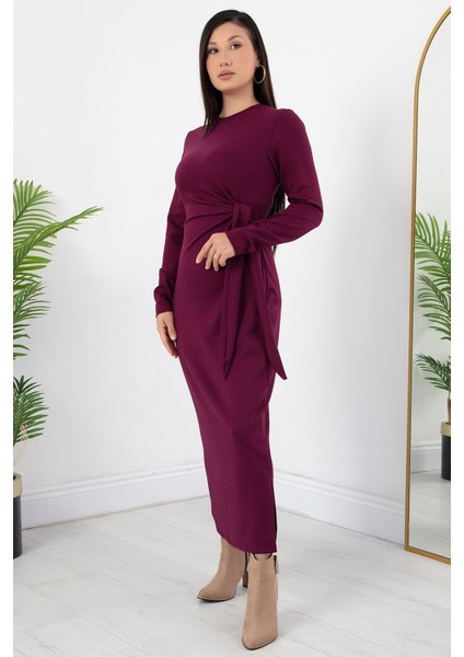 Yandan Bağlamalı Yırtmaçlı Model Elbise DKS1136 indirimleri