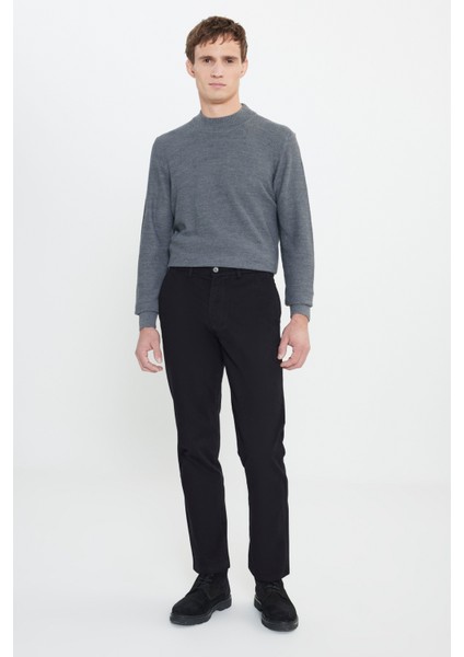 %100 Pamuk Comfort Fit Rahat Kesim Yan Cepli Pantolon