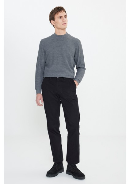 %100 Pamuk Comfort Fit Rahat Kesim Yan Cepli Pantolon